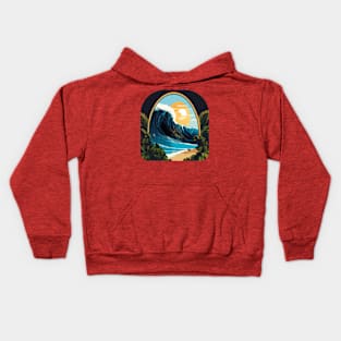 Beach wave t-shirt Kids Hoodie